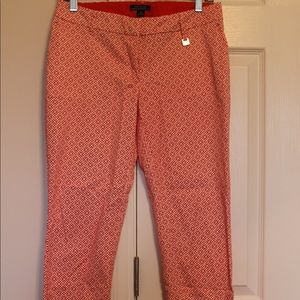 Nautica Red and White Chino Ankle Pants